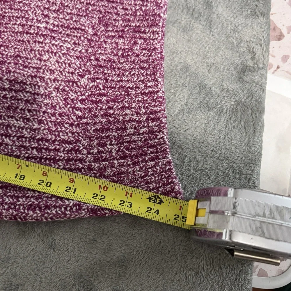 LOFT Blend Knit Sweater Womens L Pink‎ Marled Long Sleeve V Neck